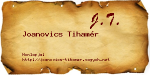 Joanovics Tihamér névjegykártya